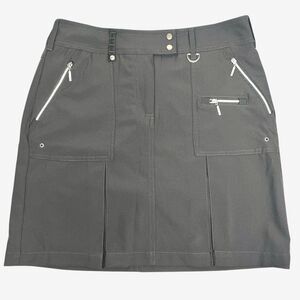 GG Blue Women's Boca Front Zip Pleated Golf Tennis Skort Gray